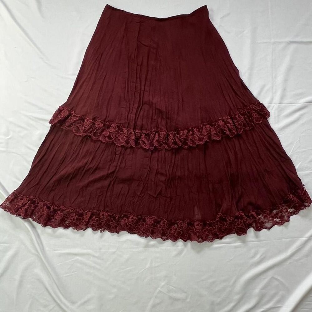 Unbranded Women's Burgundy and Red Skirt